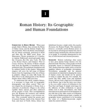 I Roman History: Its Geographic and Human Foundations