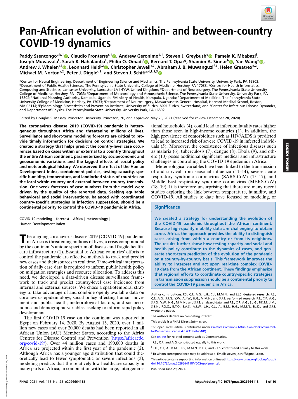 Pan-African Evolution of Within- and Between-Country COVID-19 Dynamics