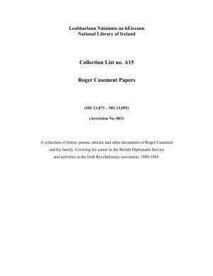 Roger Casement Papers