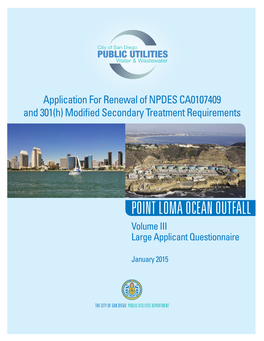 POINT LOMA OCEAN OUTFALL Volume III Large Applicant Questionnaire