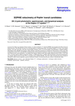 SOPHIE Velocimetry of Kepler Transit Candidates