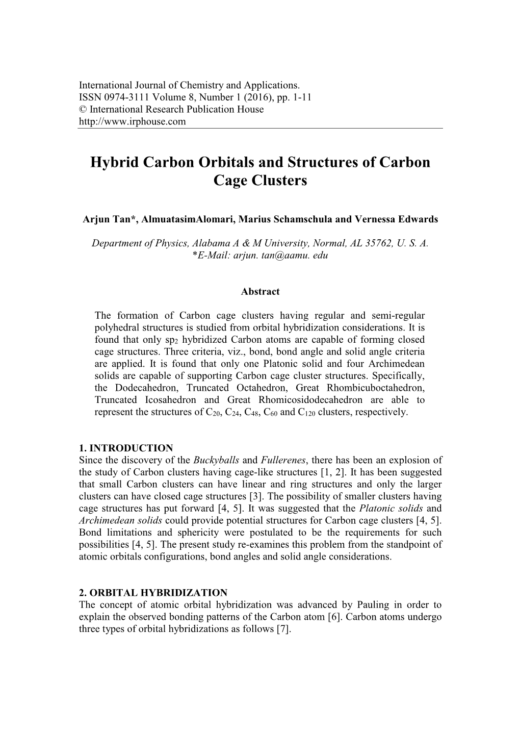 Hybrid Carbon Orbitals and Structures of Carbon Cage Clusters