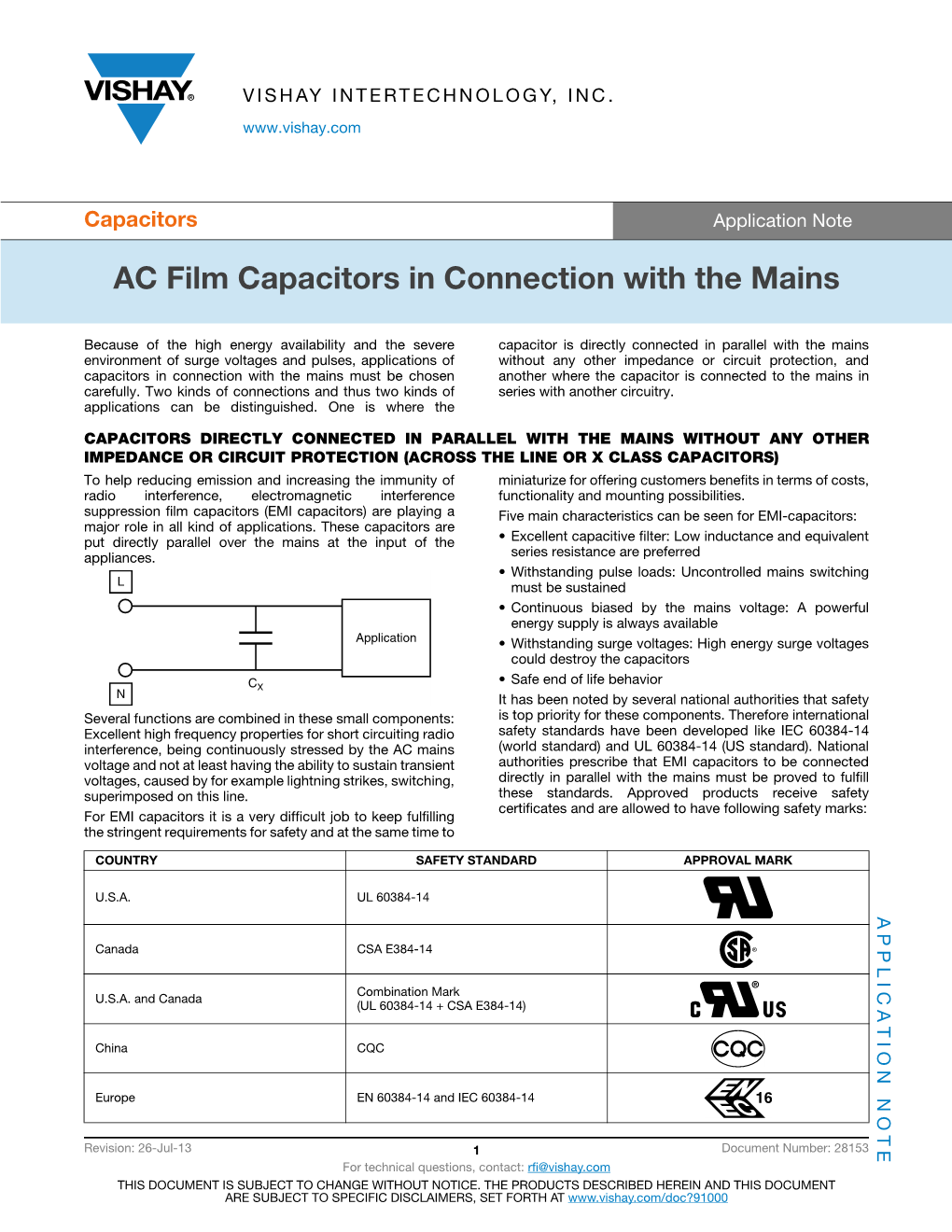 AC Film Capacitors in Connection with the Mains