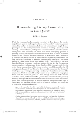 Reconsidering Literary Criminality in Don Quixote