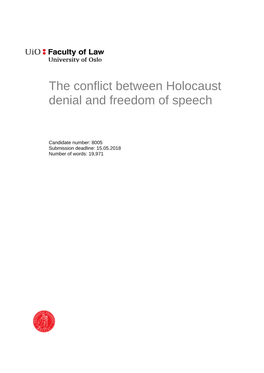 The Conflict Between Holocaust Denial and Freedom of Speech