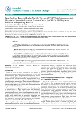 Bone-Seeking Targeted Radio-Nuclide Therapy (BT-RNT) In
