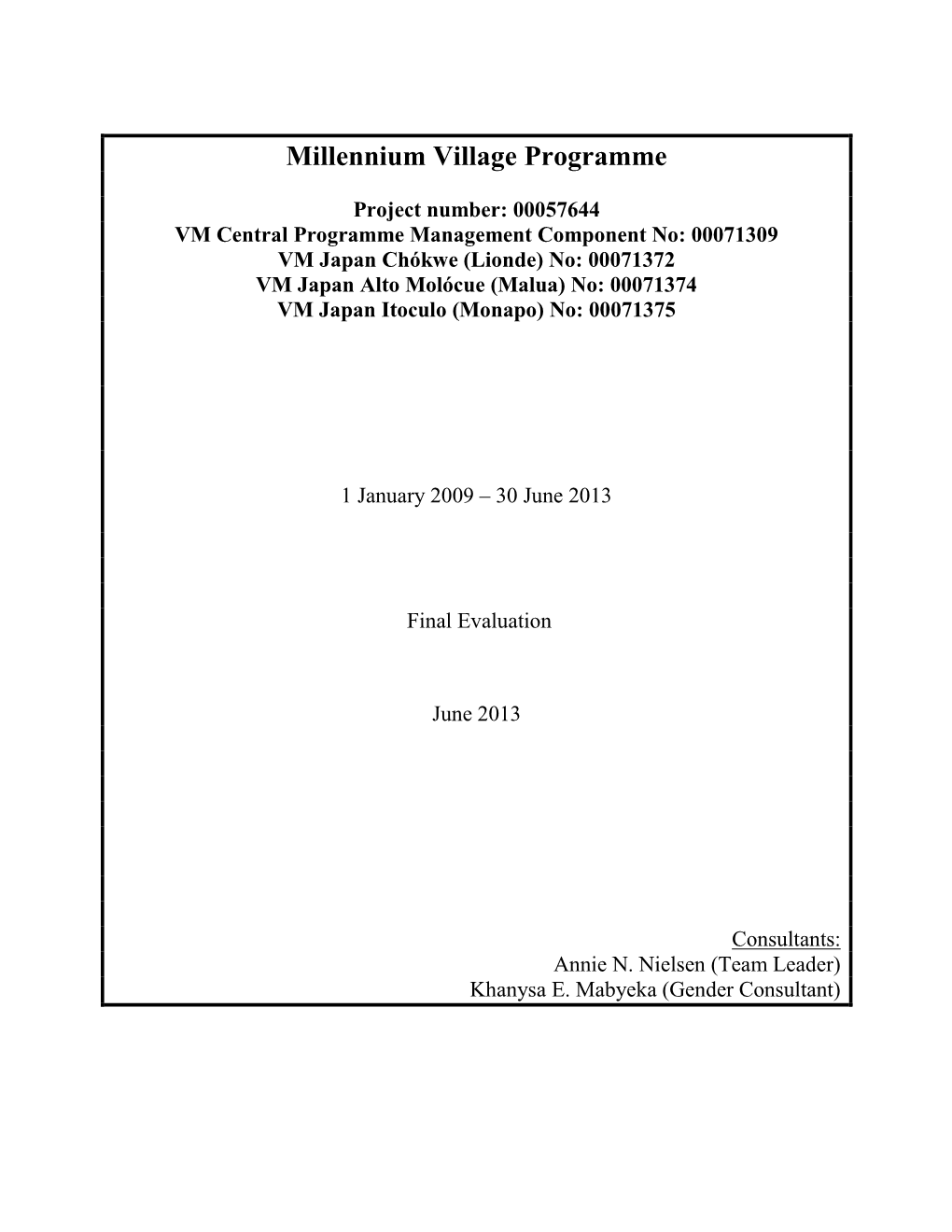 Millennium Village Programme