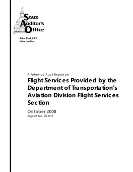 A Follow-Up Audit Report on Flight Services Provided by the Department of Transportation's Aviation Division Flight Services