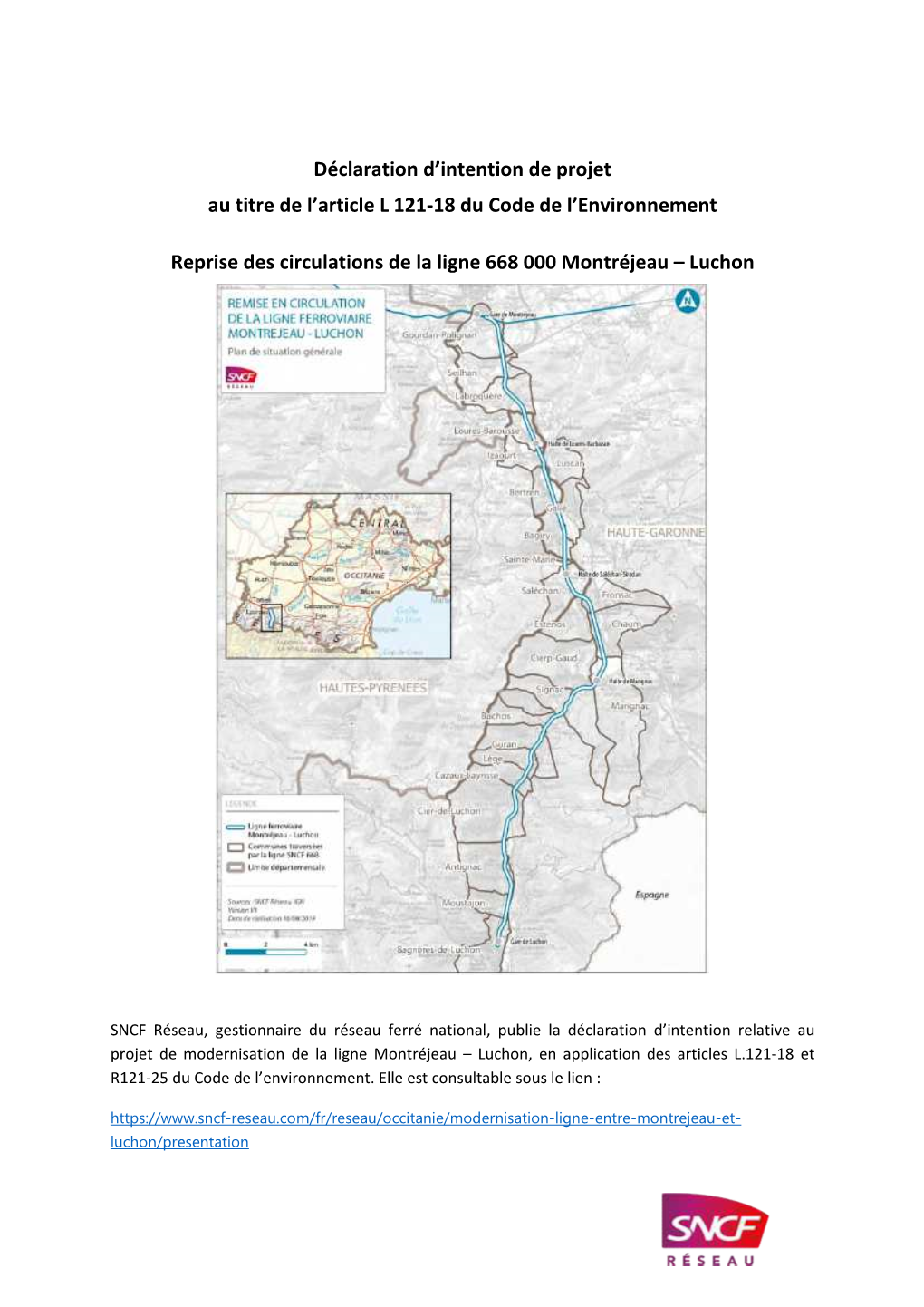 Déclaration D'intention De Projet Au Titre De L'article L 121-18 Du Code