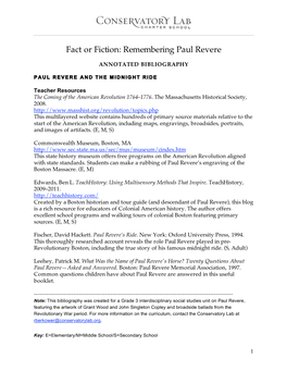 Fact Or Fiction: Remembering Paul Revere