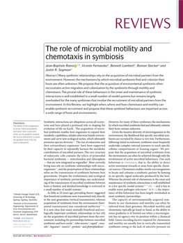 The Role of Microbial Motility and Chemotaxis in Symbiosis