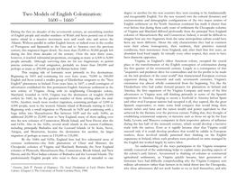 Two Models of English Colonization: 1600 – 1660 *