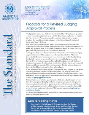 Proposal for a Revised Judging Approval Process