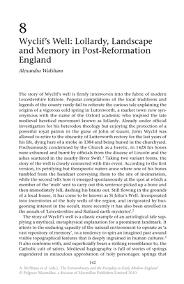 Lollardy, Landscape and Memory in Post-Reformation England Alexandra Walsham