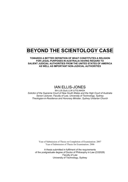 Beyond the Scientology Case