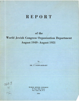 R E P O R T of the World Jewish Congress Organization Department