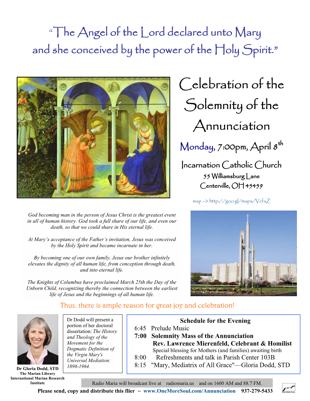 Celebration of the Solemnity of the Annunciation