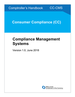 Compliance Management Systems, Comptroller's Handbook