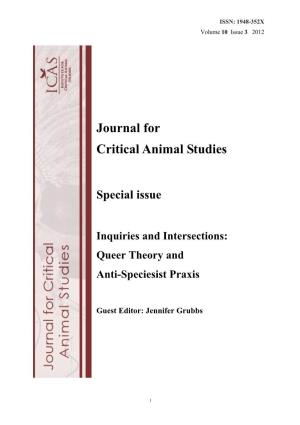 Journal for Critical Animal Studies