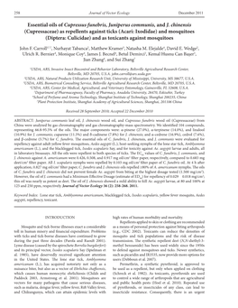 Essential Oils of Cupressus Funebris, Juniperus Communis, and J. Chinensis