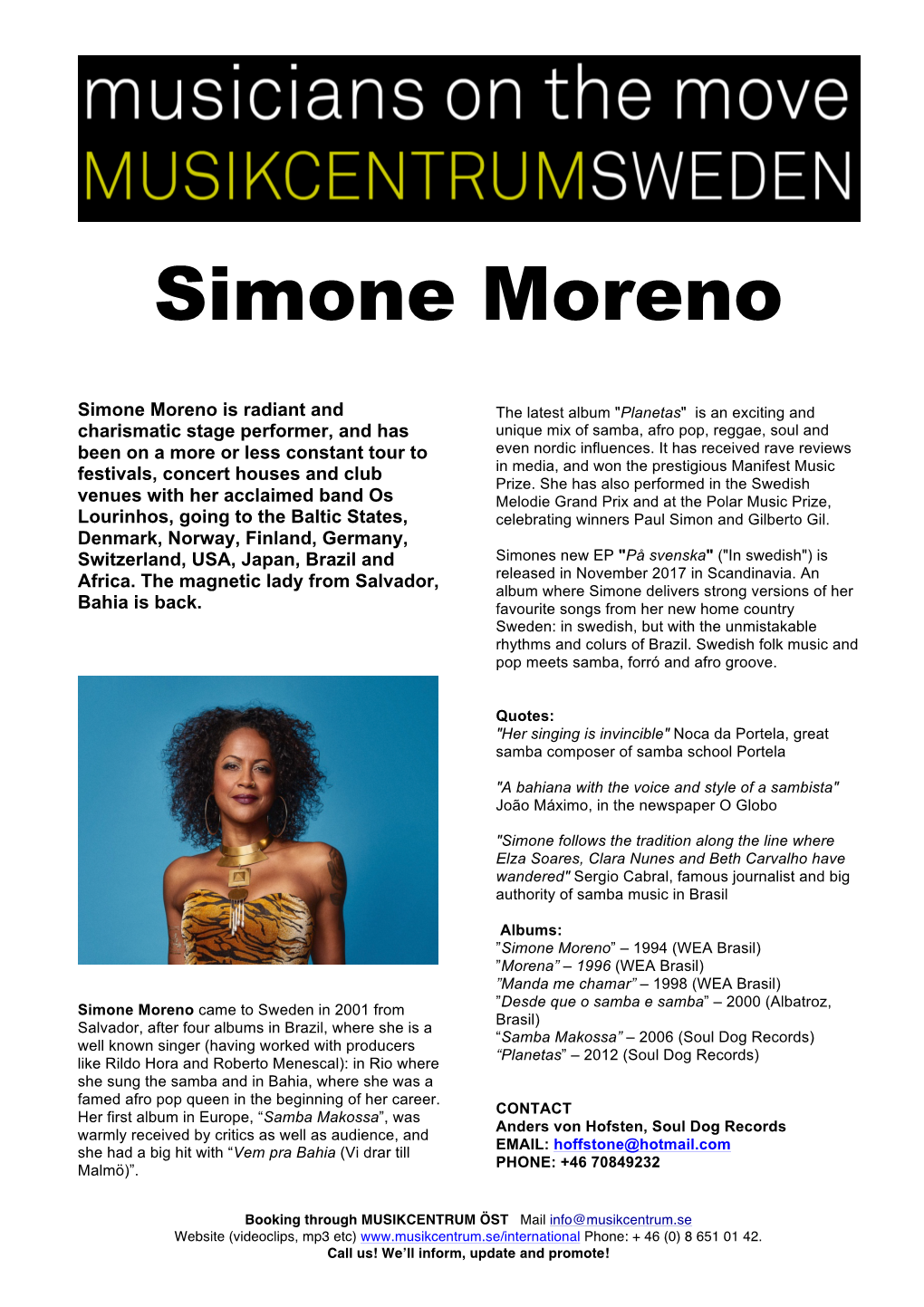 Simone Moreno on the Move 2017