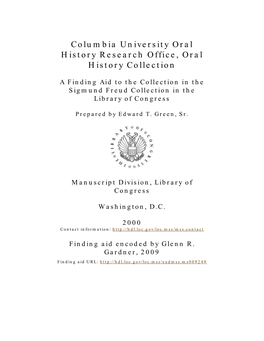 [Finding Aid]. Library of Congress. [PDF Rendered
