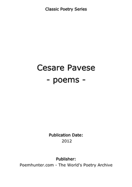 Cesare Pavese - Poems