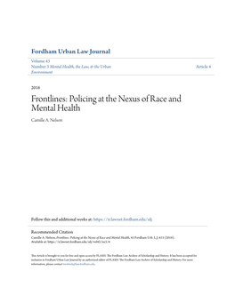 Policing at the Nexus of Race and Mental Health Camille A