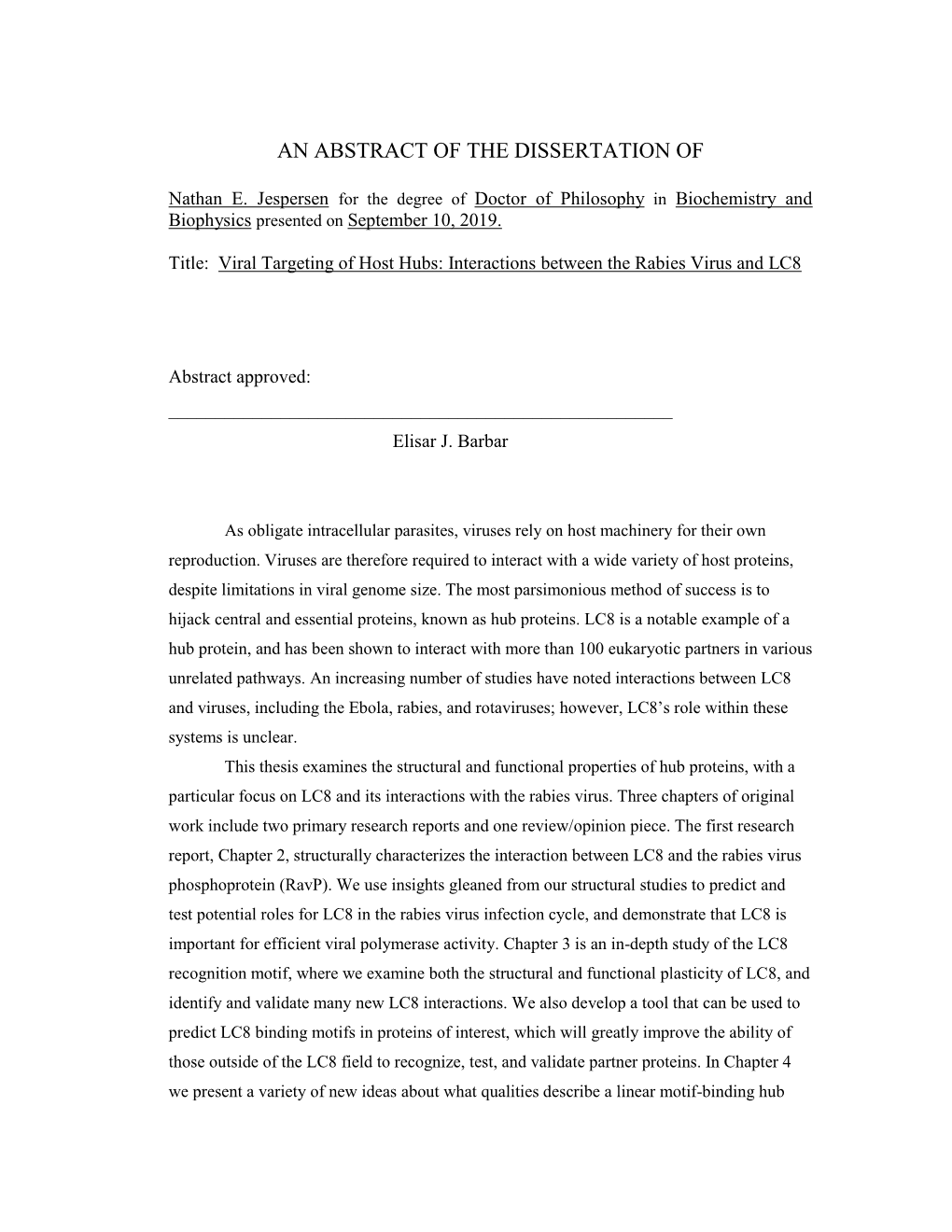 Interactions Between the Rabies Virus and LC8