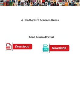 A Handbook of Armanen Runes