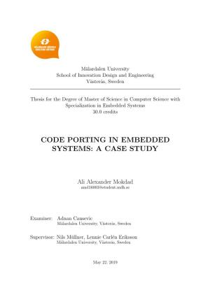 Code Porting in Embedded Systems: a Case Study