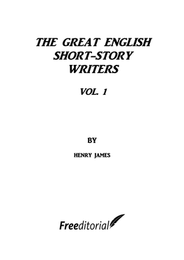 The Great English Short-Story Writers, Vol. 1