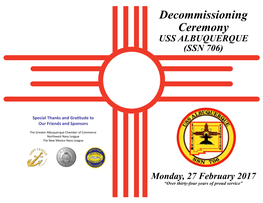 Decommissioning Ceremony USS ALBUQUERQUE (SSN 706)