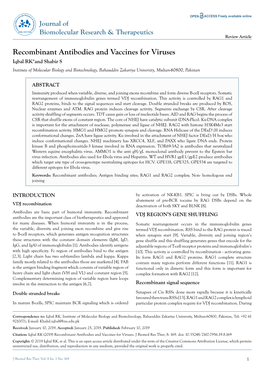 Recombinant Antibodies and Vaccines for Viruses