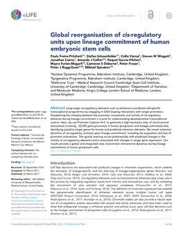 Global Reorganisation of Cis-Regulatory Units Upon Lineage