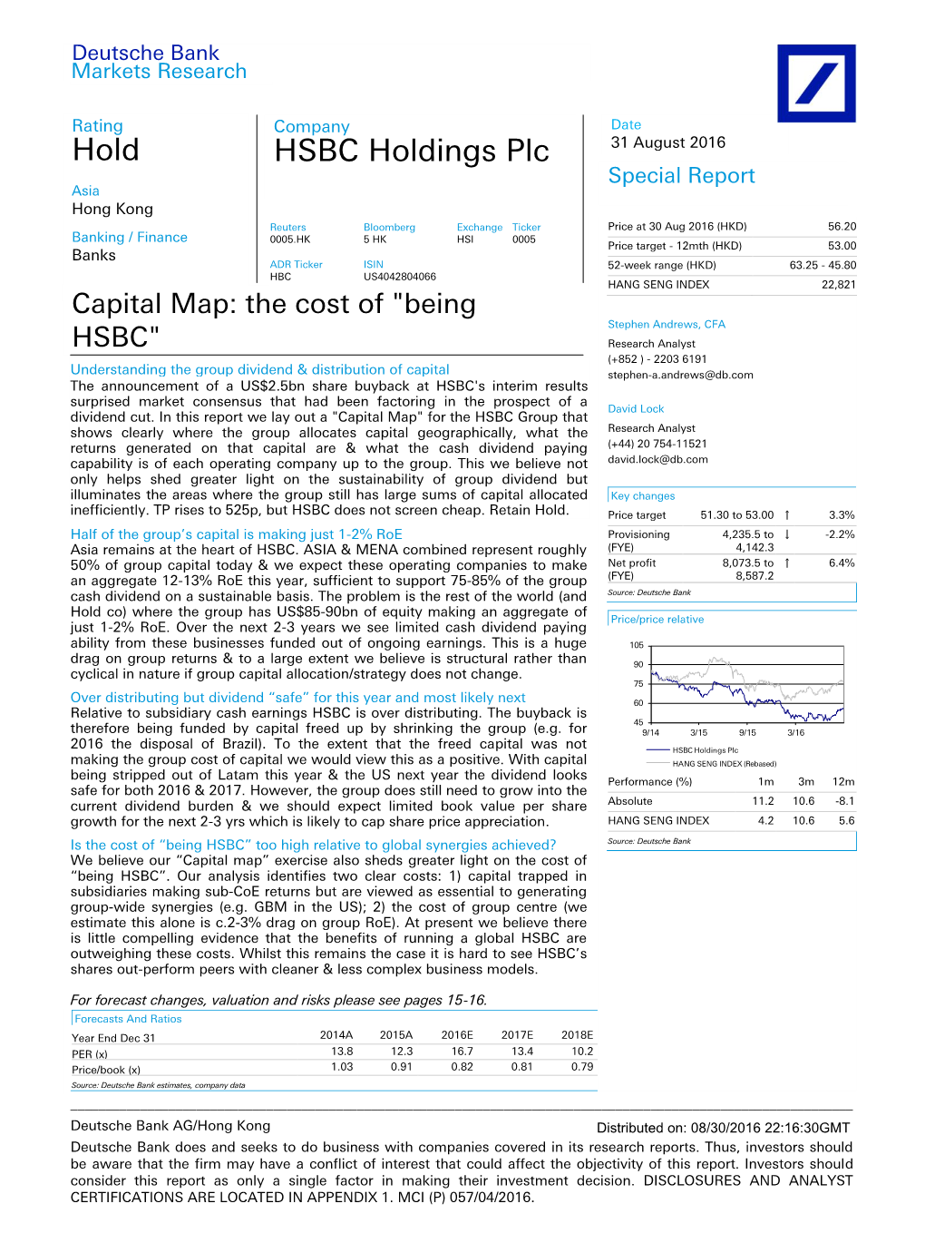 Hold HSBC Holdings