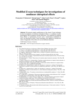 Modified Z-Scan Techniques for Investigations of Nonlinear Chiroptical Effects