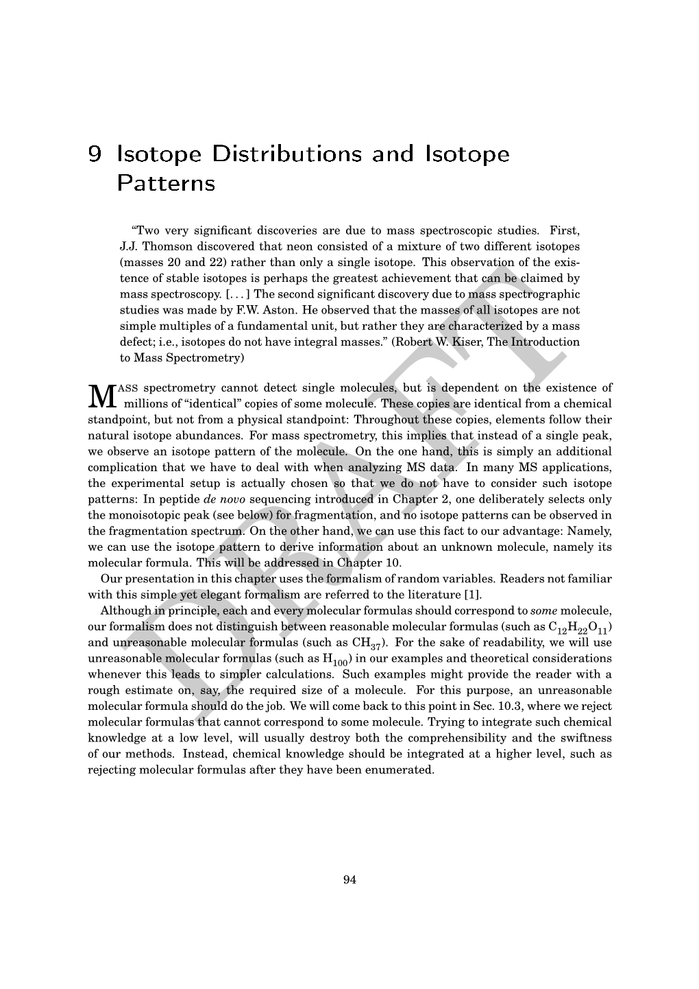 9 Isotope Distributions and Isotope Patterns