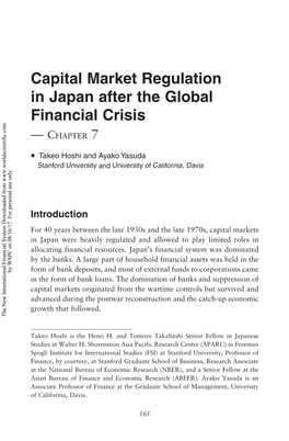 Capital Market Regulation in Japan After the Global Financial Crisis