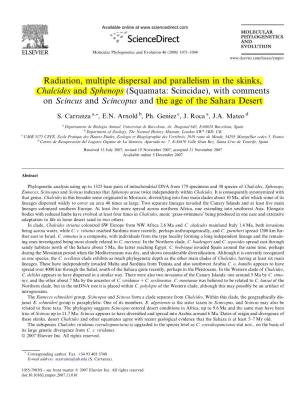 Radiation, Multiple Dispersal and Parallelism in the Skinks, Chalcides