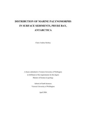 Distribution of Marine Palynomorphs in Surface Sediments, Prydz Bay, Antarctica