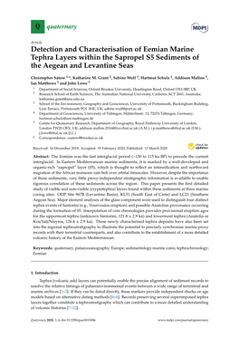 Detection and Characterisation of Eemian Marine Tephra Layers Within the Sapropel S5 Sediments of the Aegean and Levantine Seas