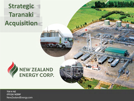 Strategic Taranaki Acquisition Forward-Looking Statements