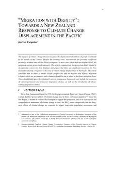 "Migration with Dignity": Towards a New Zealand Response to Climate Change Displacement in the Pacific