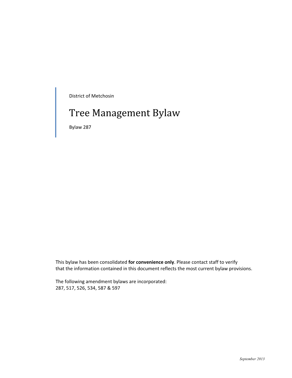 Tree Management Bylaw