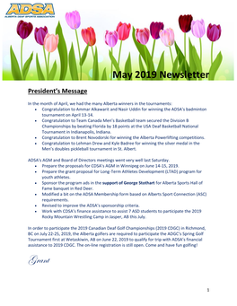 May 2019 Newsletter