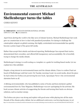Environmental Convert Michael Shellenberger Turns the Tables the AUSTRALIAN