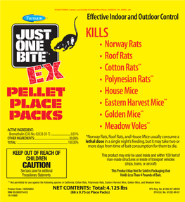 • Norway Rats • Roof Rats • Cotton Rats** • Polynesian Rats** • House