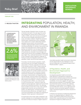 Integrating Population, Health, and Environment in Rwanda