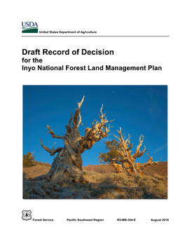 Draft Record of Decision for the Inyo National Forest Land Management Plan